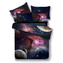 3D Printed Bedding Set Polyester Quilt Cover With Bed Sheet 240x225cm Includes 2 Pillowcases High-Density Fabric