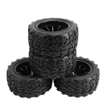 4PCS Black Rubber RC Car Tires Wheels Set for 1/10 Slash, 11.8cm