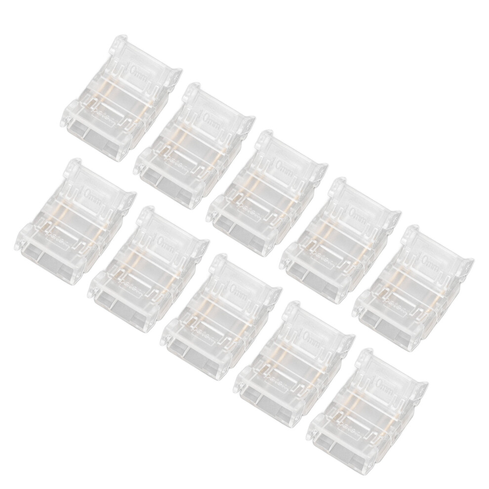 10-Pack 3Pin 10Mm Cob Led Strip Connectors Gapless Solderless Design 7891354630455