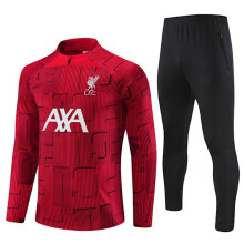 (rotes Tarnmuster) Liverpool Langarm-Sportanzug für Erwachsene und Kinder, Aufwärmbekleidung, Langarm-Sportbekleidung,