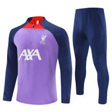 Liverpool Langarm-Sportshirt Saison 23/24 für Erwachsene und Kinder – Aufwärmshirt mit halbem Pulli