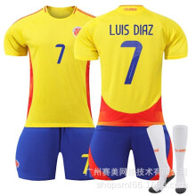 (Kindergröße 28 (150-155 cm)) Luis Diaz 7 Kolumbien Copa America Heimtrikot, neuester Sport-Trainingsanzug