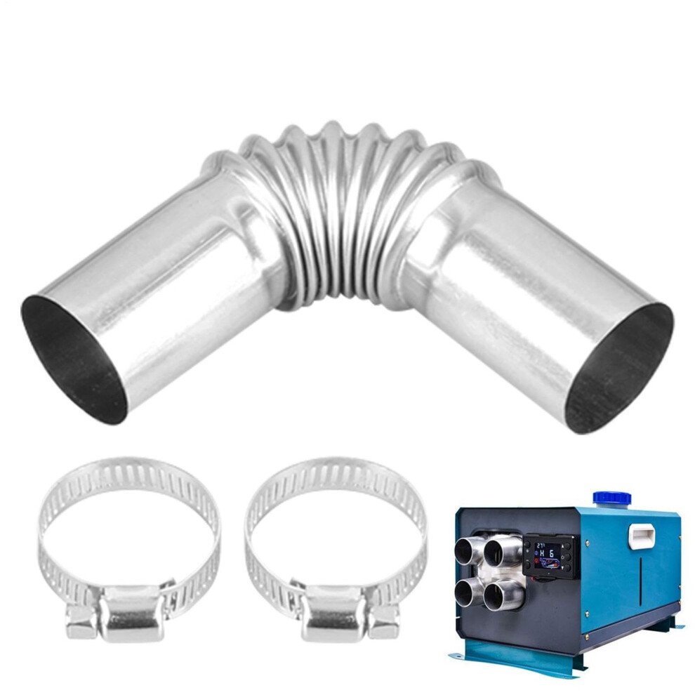 Exhaust Pipe Connector, Stainless Steel, 25Mm, Elbow Angle, 2 Clips, Diesel Heater Exhaust Pipe, Car Heater 9354506515768