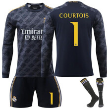 (M)Madrid COURTOIS #5 2023/2024 RM Langarm-Auswärtstrikot für Kinder Herbst/Winter, inklusive Sportshirt,