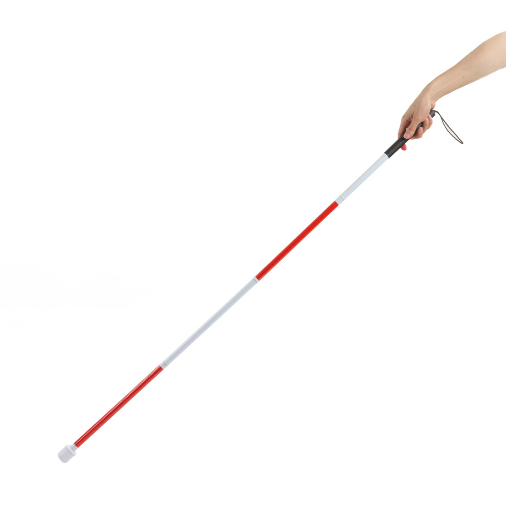 Red/White Lightweight Aluminium Folding Blind Cane With Anti-Slip Handle