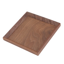 Black Walnut Serving Tray Small Square 15x15cm, Elegant Food & Drink Plate