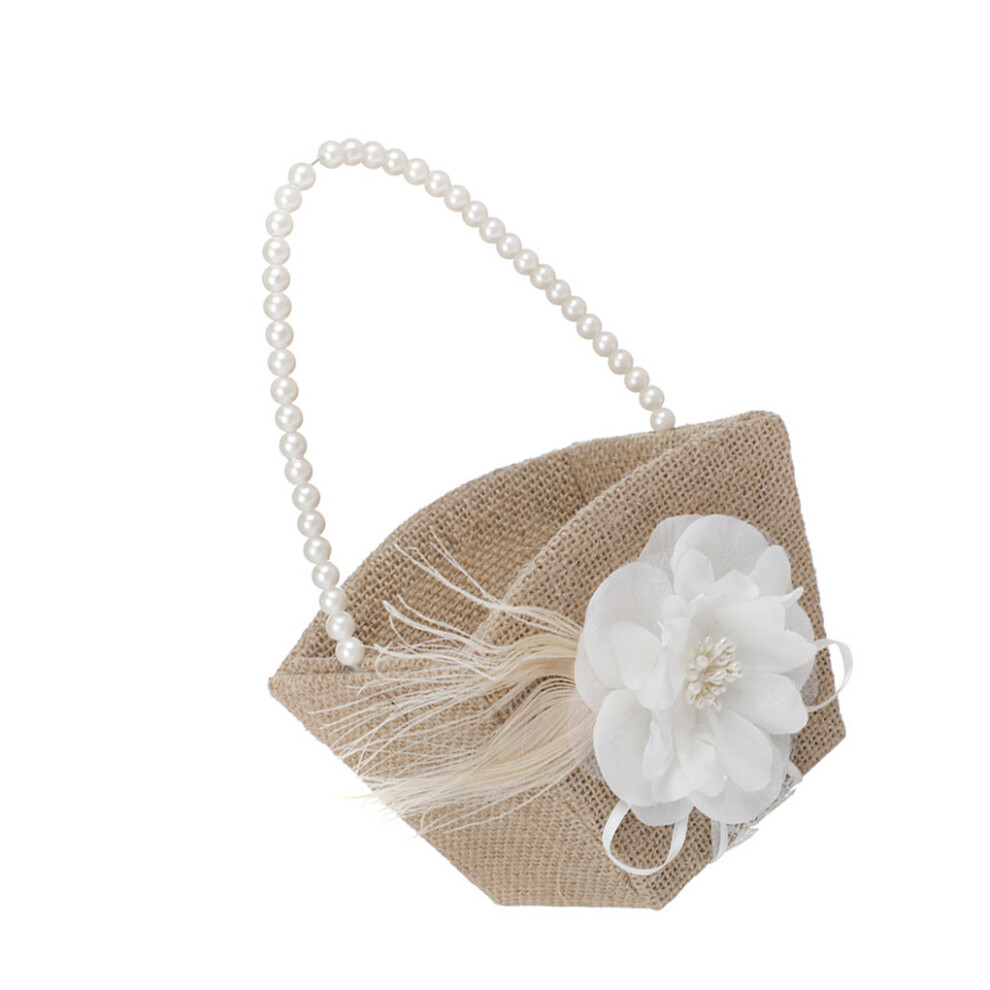 Vintage Rustic Wedding Ceremony Part Pearl Handled Girl Basket For-image-OPC-PMFH6WN-NEW