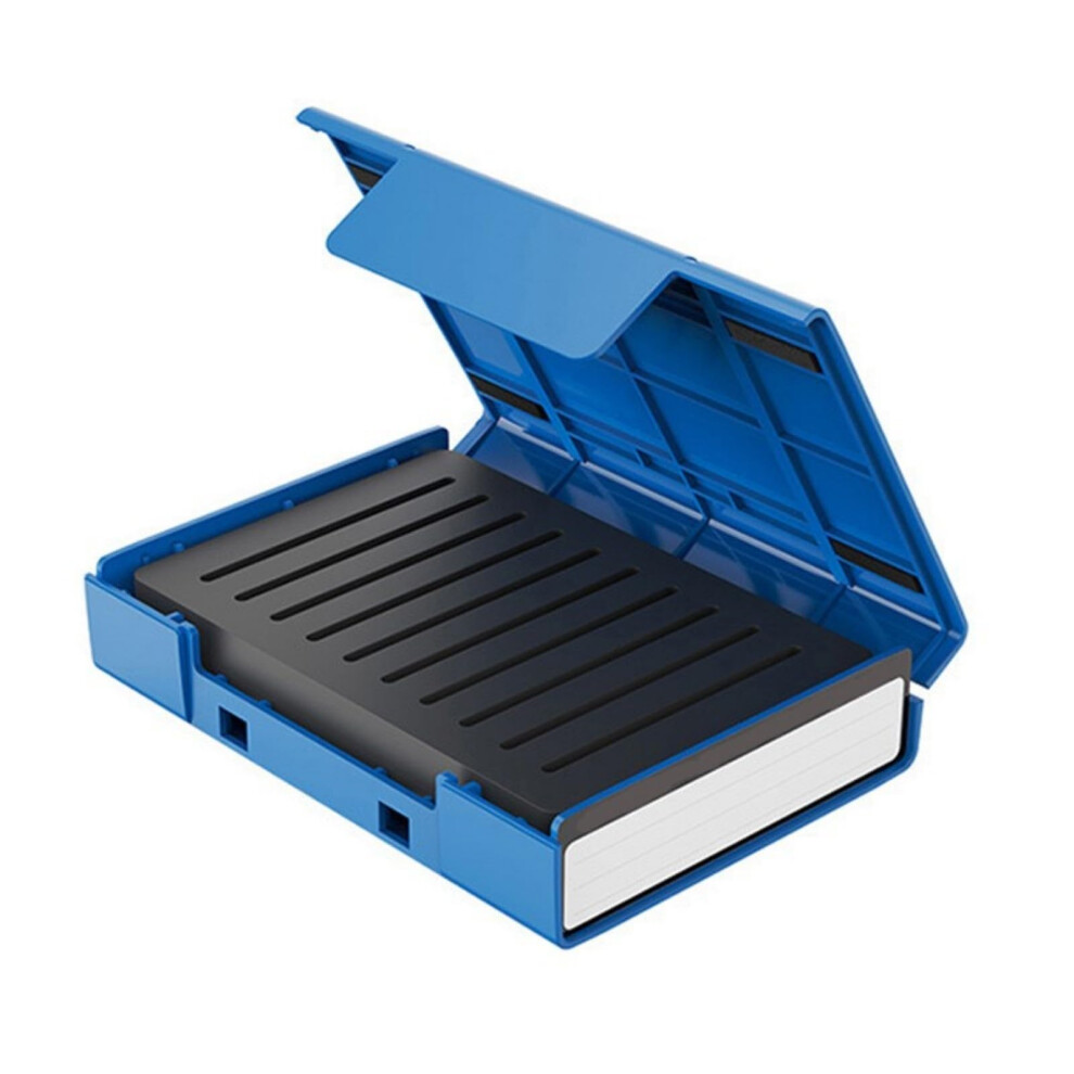 Compactly Abs Hard Drives Container Holds 4X2.5-Inch Or 1X3.5-Inch Hdds Built-In Reinforced Shock-Resistant Cushion Blue 9084446594638