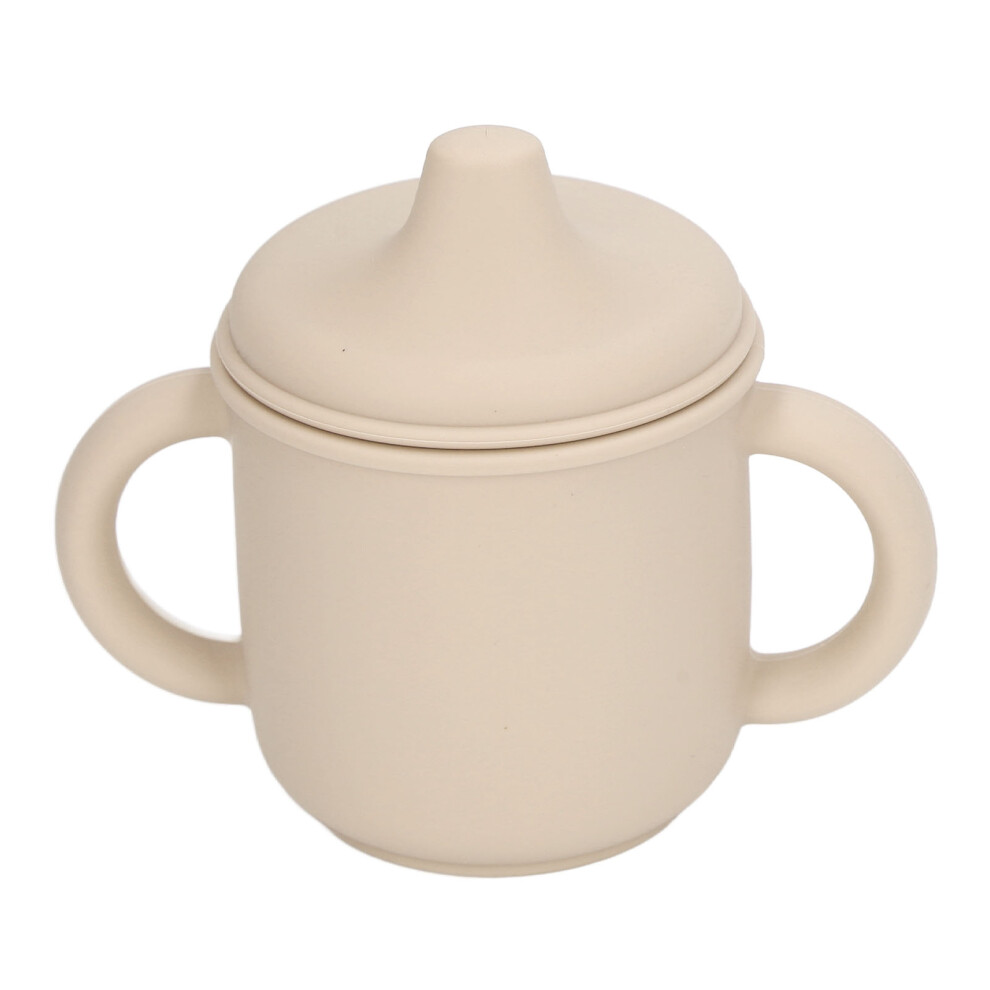 Spill Proof Silicone Toddler Cup With Spout Lid Bpa Free Beige