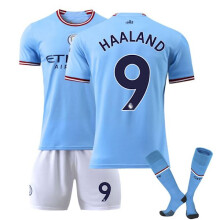 Manchester City Heimtrikot De Bruyne Kinder Erwachsene Sporttrikot Anzug HAALAND 9 26 (140-150cm)