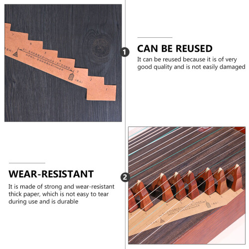 10Stück Guzheng Hilfsinstrumente Papier Code Hellbraun 2