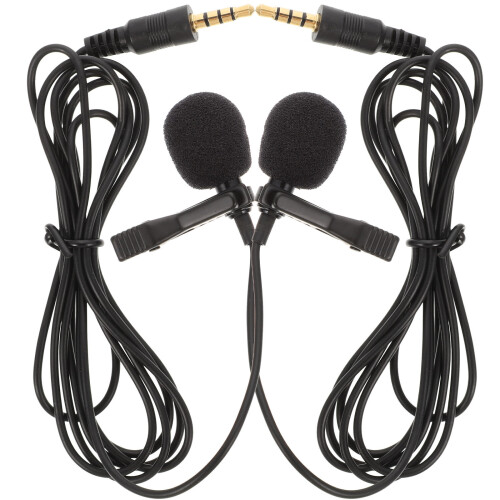 Lapel Microphone Standard For Pc 2set 5.9x0.6x0.6in 2