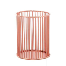 Metallpennhållare för skrivbord, sminkborstekopp, pennhållare, kontors- och hemorganisatör, roséguld