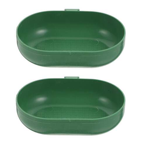 2Pcs Plastic Bird Shower Basin Parrot Washing Box Green