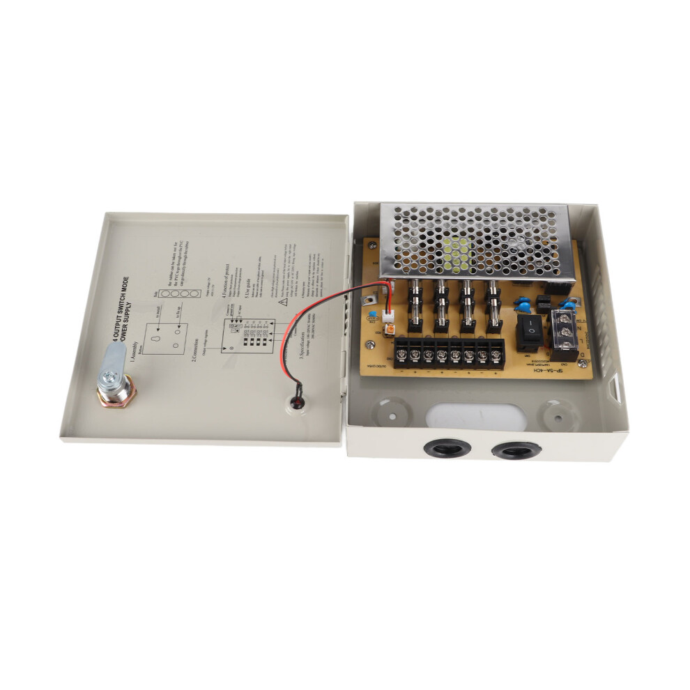 12V 4-Channel Cctv Power Supply Box 5A With Metal Enclosure, 110V/220V 7671354639197
