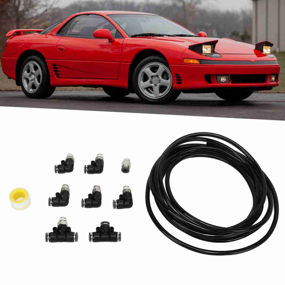 10Pcs Turbo Vacuum Fitting Kit 180Psi Flexible For Supra Black 7901354639416