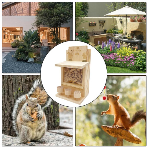 Squirrel Picnic Table Feeder 3-Stool Nut Bar Window Feeder For Windowsill Balcony 2