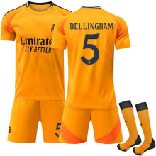 (22)Maglia da trasferta del Real Madrid per bambini e adulti n. 5 Bellingham n. 5 22