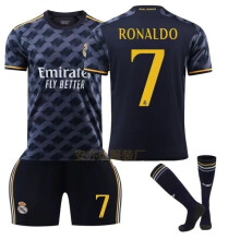 (3-4 anni) Maglia da trasferta del Real Madrid per bambini 2023-2024 Vinicius n. 7 Cristiano Ronaldo