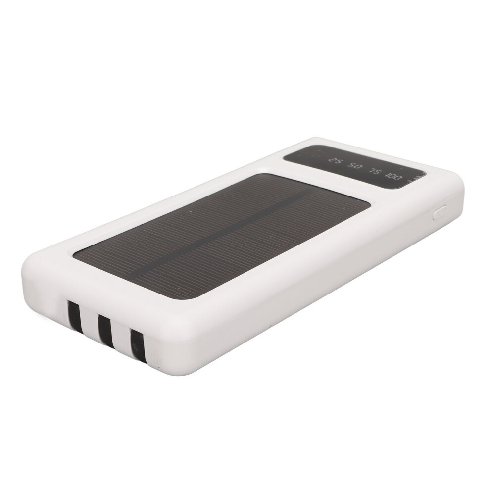 20000Mah Solar Power Bank With Dual Usb Ports, Flashlight, White 6951354642993