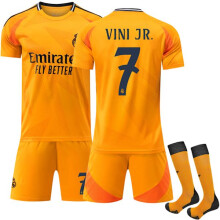 (adulto M)Maglia sportiva da trasferta del Real Madrid per bambini Vinicius n. 7 VINI JR n. 7 VINI JR