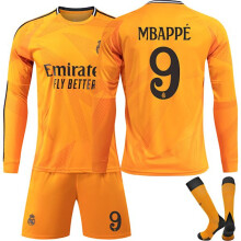 (XL)Maglia a maniche lunghe da trasferta per bambini del Real Madrid, taglia 24-25, n. 9 Mbappe, n.