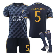 Maglia da trasferta del Real Madrid, blu reale, 23-24, n. 10 Modric 7 Pooh C Ronaldo 5, maglia sportiva