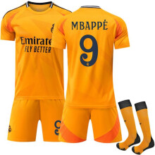 (Adulto S)Maglia da trasferta del Real Madrid per bambini e adulti n. 9 Mbappé_xx da trasferta per adulti