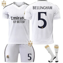 (Bambini 22 (120-130 cm))Tuta sportiva Real Madrid Bellingham 5 Home Nuova stagione Ultima tuta sportiva