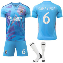 (L)Maglia sportiva blu del Real Madrid per bambini e adulti n. 6 CAMAVINGA L
