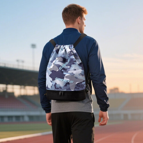 Gym Duffle Bag 38X40X18CM, Spacious Shoe Compartment, Durable Material, Adjustable Shoulder Strap 1