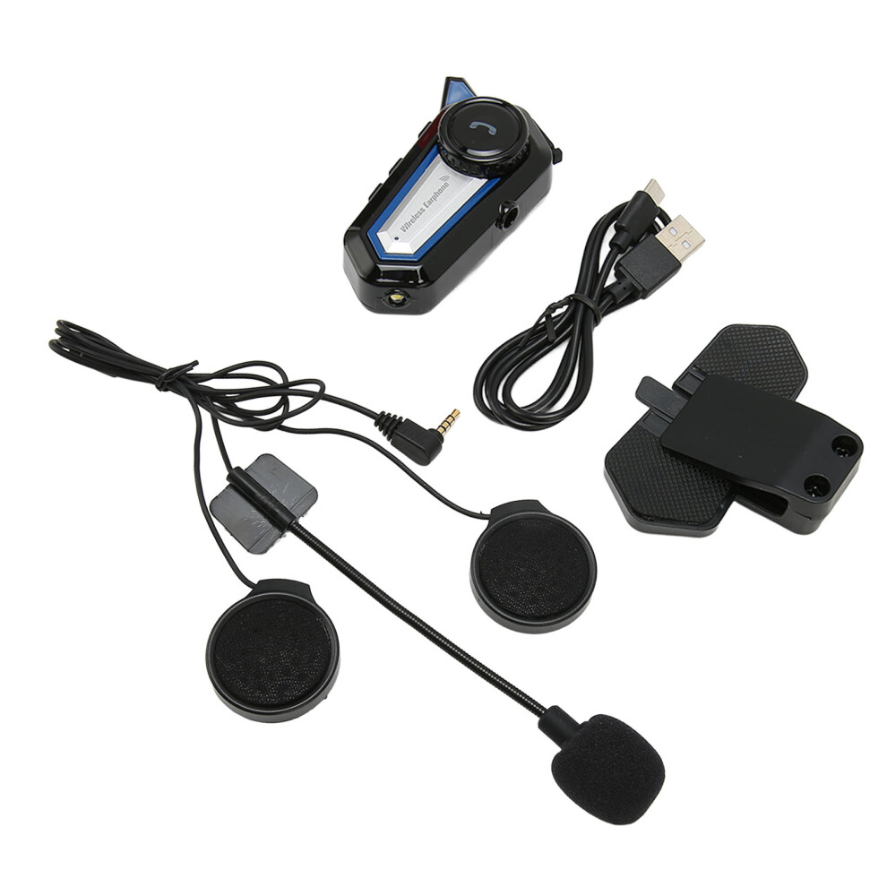 Motorcycle Helmet Bluetooth Headset 1000Mah Noise Reduction Black 7901354643086