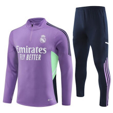 Tuta sportiva a maniche lunghe del Real Madrid per adulti e bambini, regalo di Natale 23-24, nuova blu