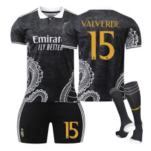 (26)Tuta sportiva Real Madrid 23-24 versione modello drago bambini e adulti set tuta sportiva squadra