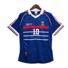 (M) Tuta retrò 1998 Francia Coppa del Mondo Home Tuta sportiva a maniche corte Tuta sportiva n. 10 Zidane