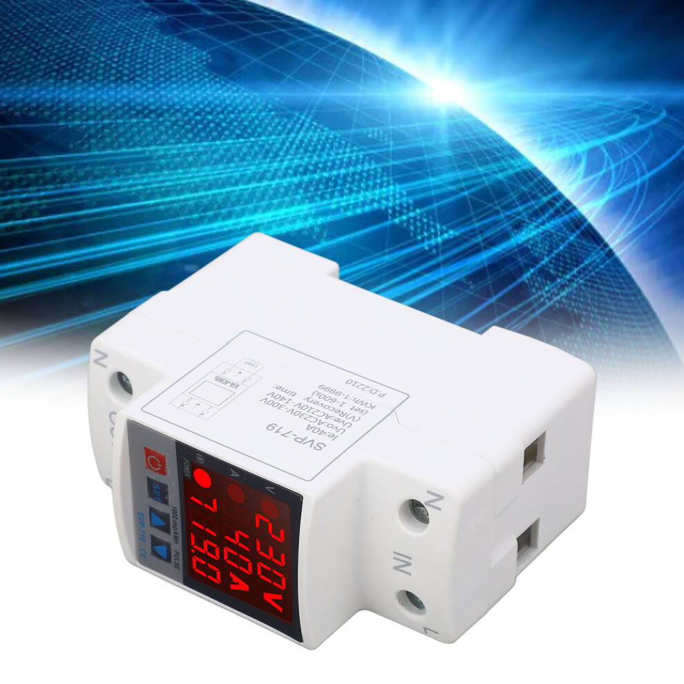 Adjustable Over Under Voltage Protector Ac220v 40A With Display 9421354646033