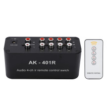 1 In 4 Out DC 12V RCA Audio Switch with Remote Control