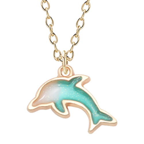 Dolphin Form Halskette Anhänger Halsdekoration 2