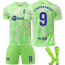 (24)Set tuta sportiva, tuta sportiva Barcellona NO.9 Lewandowski per ragazzi e ragazze, tuta sportiva