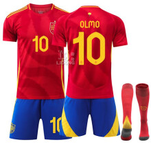 Tuta da ginnastica Spagna CE 2024 Home Bambini Adulto 9 Gavi 17 Williams 19 Yamal Tuta sportiva Set