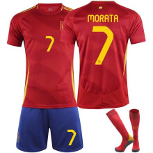 (Adulto L（175-180 cm）) Tuta sportiva casalinga della UEFA Champions League Spagna numero 7 Morata Ultima