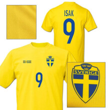 (Pequeña)Camiseta deportiva estilo sueco con estampado de Isak 9 Talla S Pequeña