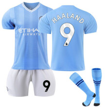 (12-13 anni) La nuova maglia da casa del Manchester City 2023 2024 Maglia sportiva per bambini n. 9