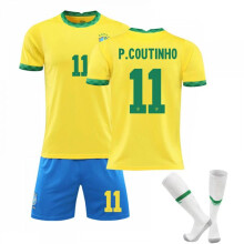 (L) La nuova maglia gialla da casa del Brasile per bambini e adulti, tuta sportiva da allenamento, maglia