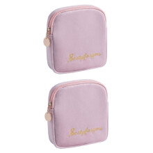 Portable Sanitary Towel Pouch 2-Piece Zippered Coin Purse For Women Travel Toiletry Bag Large Capacity