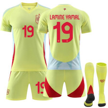 (26)Equipo visitante de España para la Eurocopa 2024, para niños y adultos, camiseta deportiva n. 19
