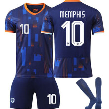 Maglia sportiva da casa e da trasferta per bambini e adulti, numero 10 MEMPHIS, UEFA Euro 2024, Paesi