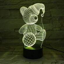 Uruzuo Fröhlicher Weihnachtsbaum Weihnachtsmann 3D Illusion Nachtlicht Spielzeug Schneemann Lampe, Schreibtisch