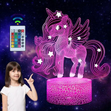 Einhorn-Nachtlicht für Kinder, 3D-Lampe, Geschenkidee für Geburtstag, Fest, Schlafzimmer, Dekolampe,