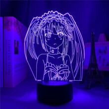 Lámpara LED WJ Anime Date A Live Kurumi Tokisaki para decoración de dormitorio infantil, luz de noche,